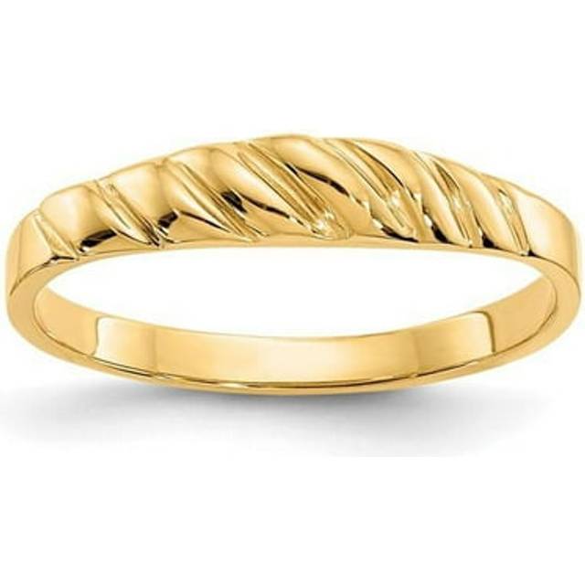 14K Yellow Gold Polished Valley Dome Ring - Size 6