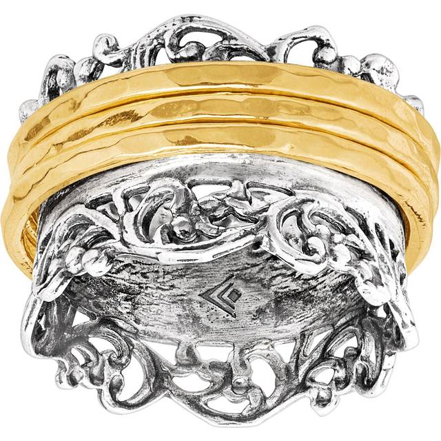 Silpada 'Catch a Wave' Two-Tone Spinner Ring in Sterling Silver & 14K Gold Plate - 5