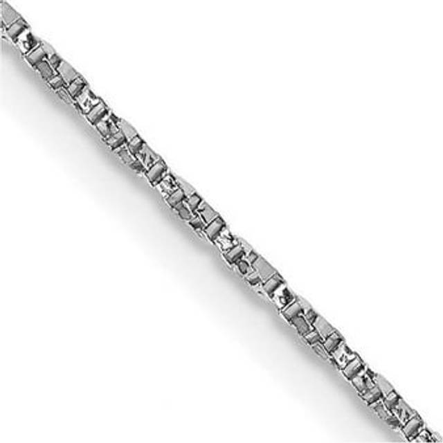 14k white gold 0.95mm solid twisted box link chain w/ lobster clasp 16" - 24"