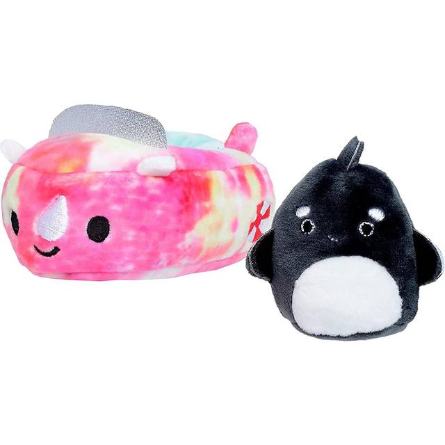 Squishville Mini Squishmallow Plush | Kai the Orca in Vehicle