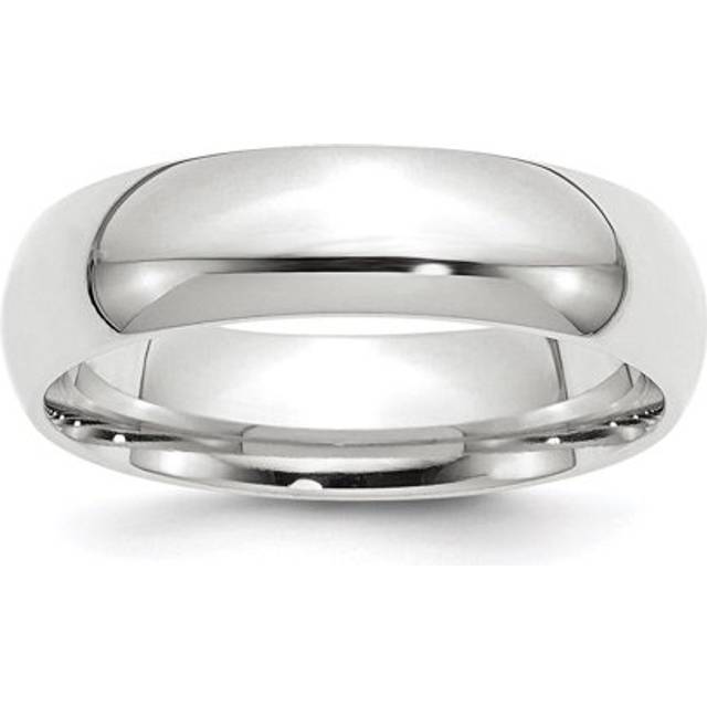 14K White Gold 6 mm Standard Comfort Fit Wedding Band - Size 10