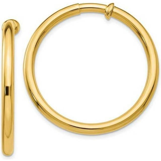 Quality Gold XY418 14K Yellow Gold Non-Pierced Hoops Earrings