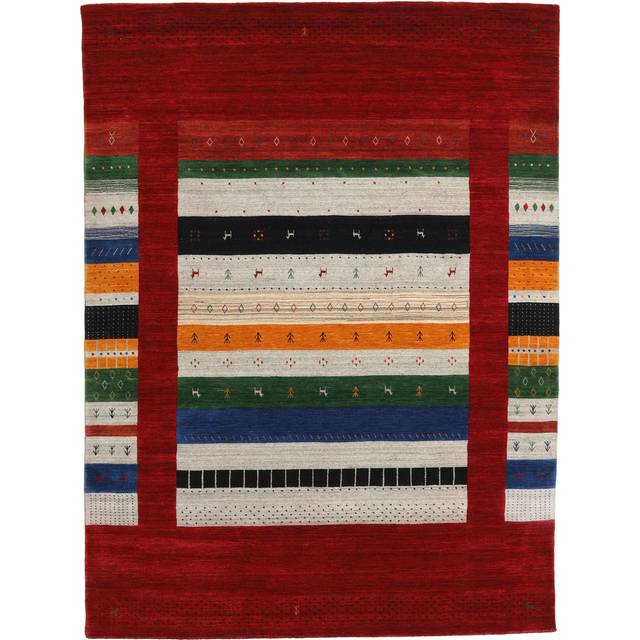 Loribaf Loom Designer Matta - Mörkröd / Flerfärgad 210x290