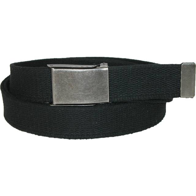 CTM Men&#39;s Fabric Belt with Flip Top Nickel Buckle (Pack of 3) - Black (one size)