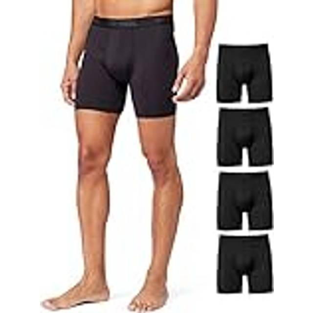 32 DEgREES cOOL Mens 4-PAcK Active Mesh Quick Dry Performance Boxer Brief, 4 Black, Large