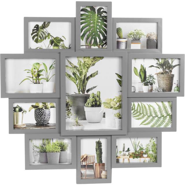 (Grey , 11 Piece Photo Frame ) Large Multi Aperture Collage Picture Frame Holds 9/11/18 Photos 6x4 Wood Look