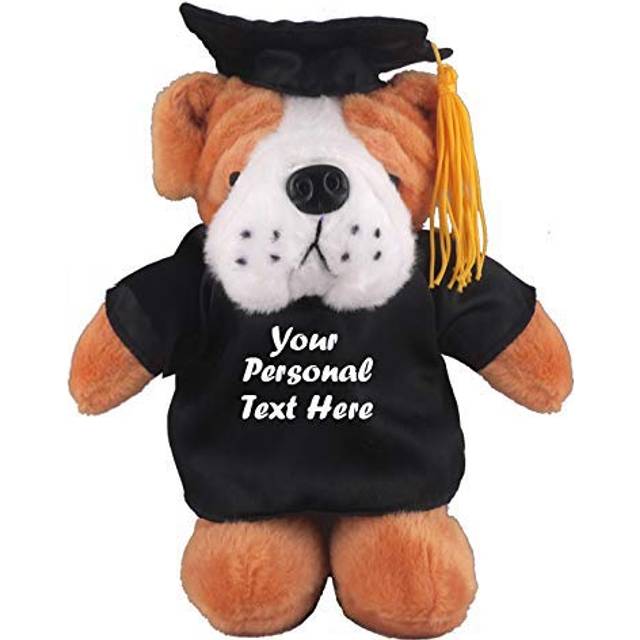 Plushland Plush Stuffed Animal Toys 12 Inches Present Gifts for Graduation Day  Personalized Text  Name or Your School Logo on Gown  Best for Any Grad
