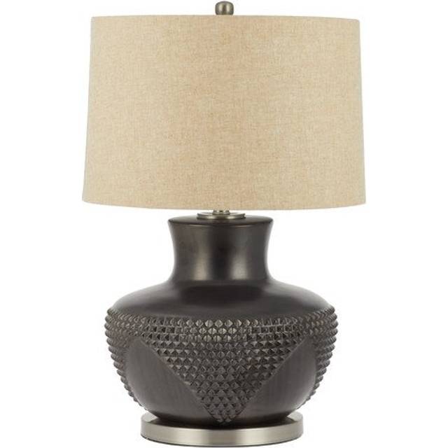 Metallic Bronze Ceramic Lamps - Oberoi Table Lamp - Oak Furnitureland
