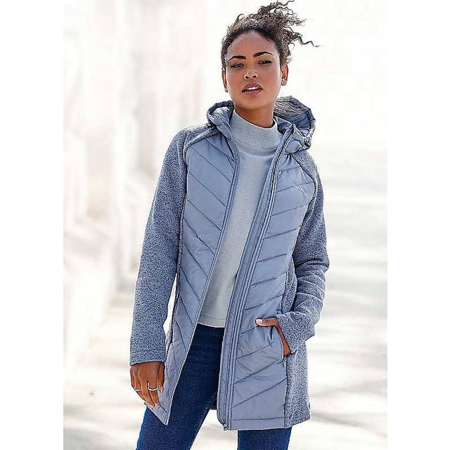 Bench Hooded Long Quilted Jacket - Blue Marl