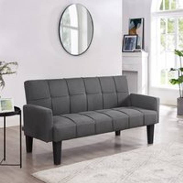 Home Detail Levine Dark Grey Fabric 3 Seater Sofabed, Grey