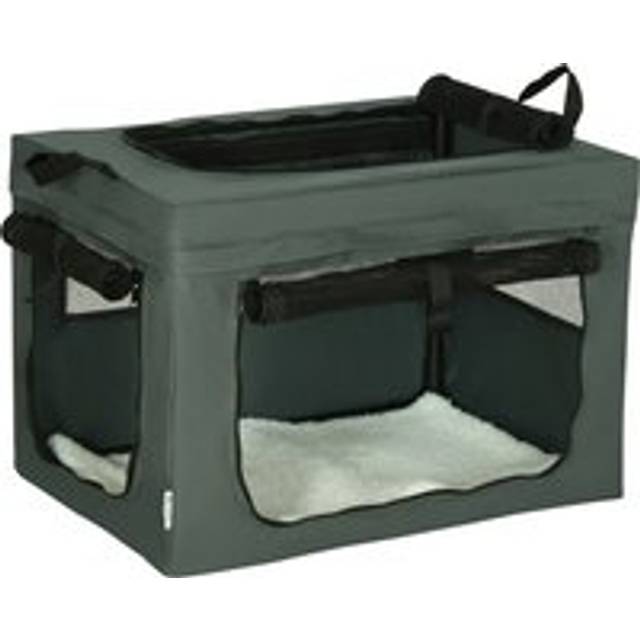 Pawhut Pet Carrier, Portable Cat Carrier, Foldable Dog Bag For Miniature Dogs, 60 X 42 X 42 Cm, Grey