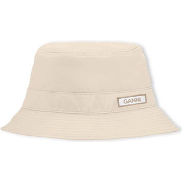 GANNI Beige Logo Patch Bucket Hat - Pale Khaki 531 - XS-S