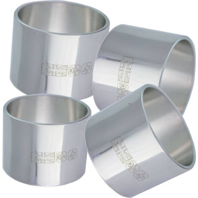 Pewter Napkin Ring Serviette Plain with Feature Touch Marks x4