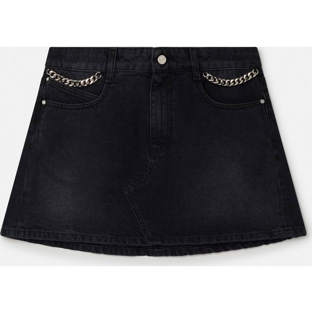 Stella McCartney - Falabella Denim Mini Skirt, Woman, Black, Size: XS