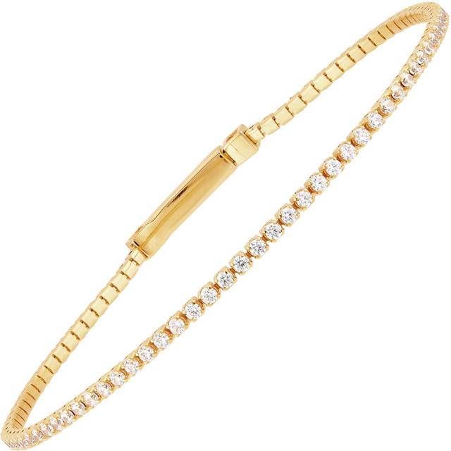 Silpada 'Shine On' CZ Tennis Bracelet in 18K Gold-Plated Sterling Silver, 7" - White