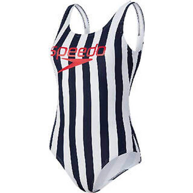 Speedo Ice Cream U-Back Navy/White Womens Swimsuit - Size 12 UK
