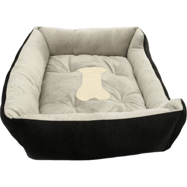 (Black, XL) Large Pet Warm Nest Bed Soft Fleece Cozy Mat Pad Kennel Cushion