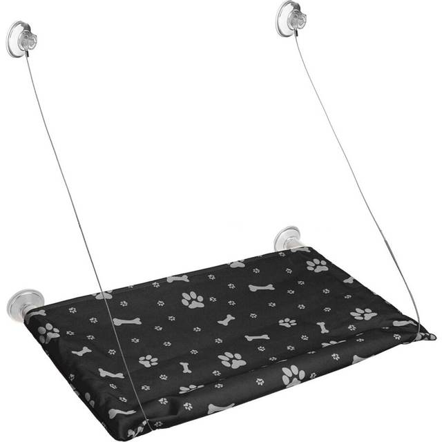 (Black) Pet Cat Window Hammock Suspension Suction Cup Hanging Perch Bed Basking