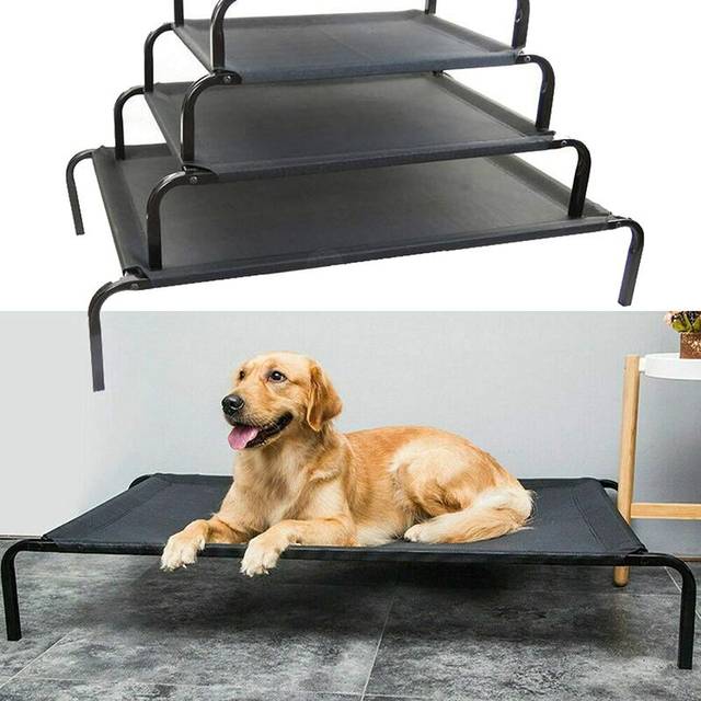 Metal Frame Dog Cot Elevated Pet Bed Raised Dog Pet Bed with Breathable Mesh &No-Slip Rubber Feet, Lightweight & Portable Bed For Indoor Outdoor