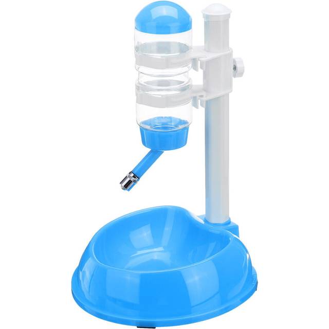 (Blue, without feeder bin) Automatic Pet Water Drinker Cat Dog Bowl Fountain Bottle Food Feeder Dispenser
