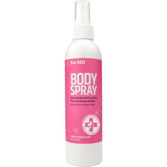 Pet MD Body Spray for Dogs  cats - Deodorizing Dog Perfume Reduces Static  Eliminates Odor - Long-Lasting Pet cologne Spray for Dogs - Japanese cherry