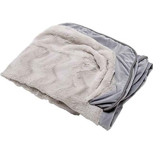 Furhaven Replacement Dog Bed Cover Perfect Comfort Plush & Velvet Waves Sofa-Style  Machine Washable - Granite Gray  Jumbo (X-Large)