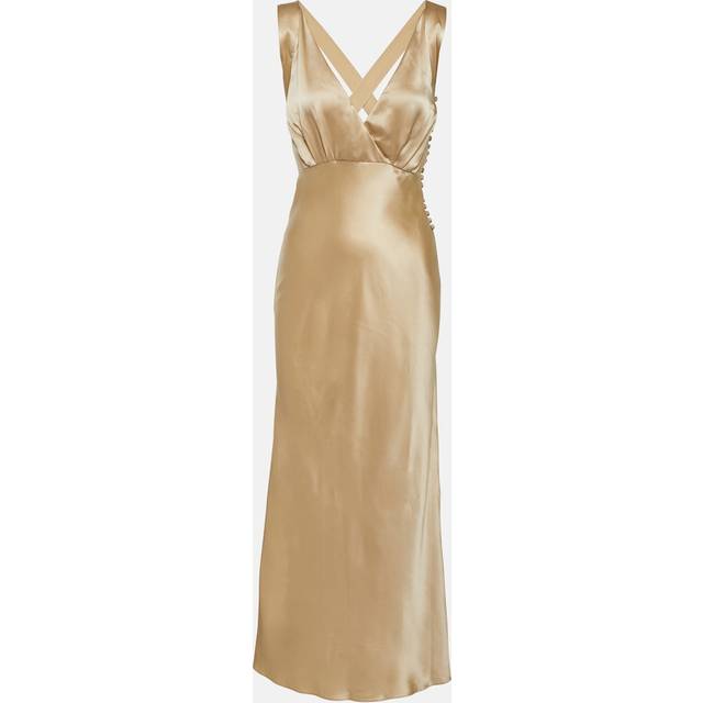 Khaite Milo silk charmeuse midi dress - neutrals (UK 14)