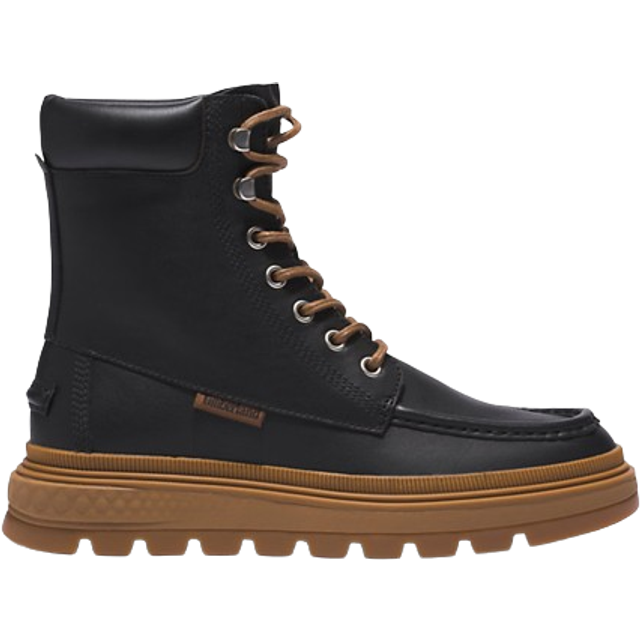 (WMNS) Timberland Ray City Moc Toe Chukka Boots 'Black Regenerative Leather' A5M3B015 - Black/Brown - 6