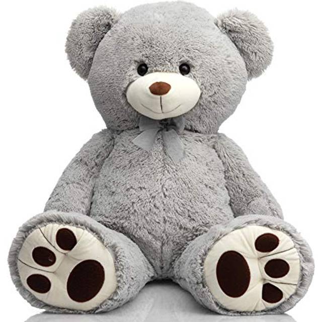 HollyHOME Teddy Bear Stuffed Animal Plush Giant Teddy Bears with Footprints Big Bear 36 inch Gray