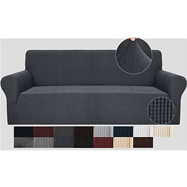 JIVINER High Stretch Couch Covers for 3 Cushion Couch 1Piece Jacquard Sofa Slipcovers Anti Slip Sofa Cover with Elastic Bottom