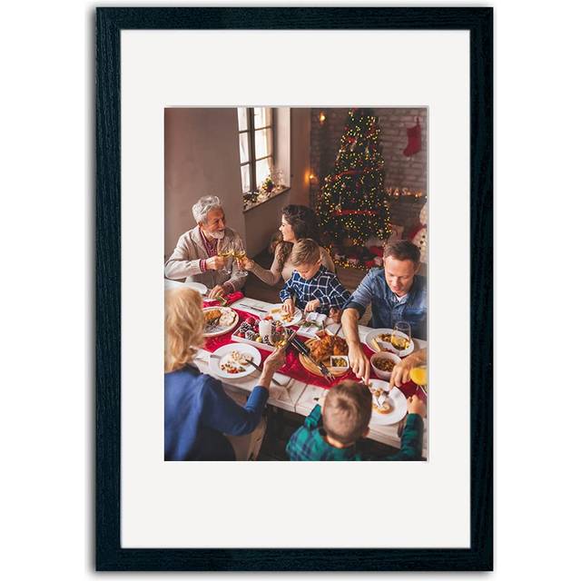 YK Artwood 12x16 Picture Frame Black Made Of Sold Wood Poster Frame Display Pictures 8.5x11 With Mat Or 12x16 Without Mat  Photo Frame With Clear Plex
