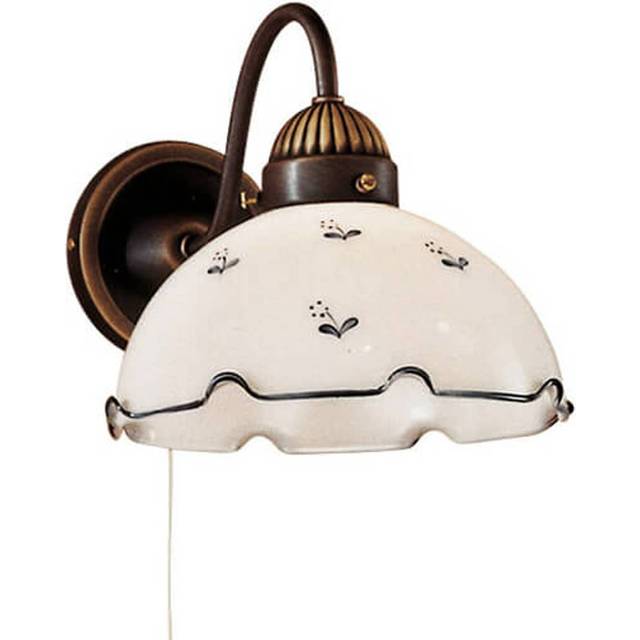 Kolarz Lighting Nonna Cottage Style Glass Wall Light Matt Antique Brass