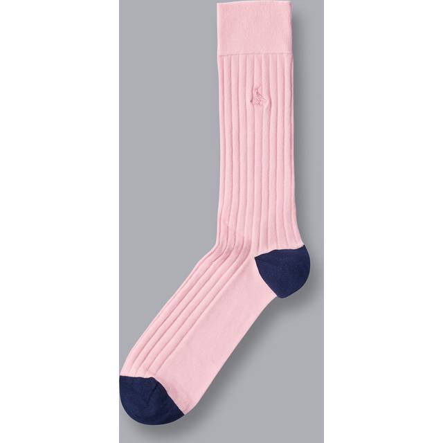 Men's Cotton Rib Socks - Light Pink, 10.5-13 by Charles Tyrwhitt (10.5-13)