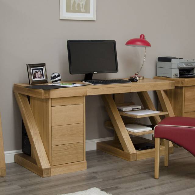 Z Shaped Large Computer Desk