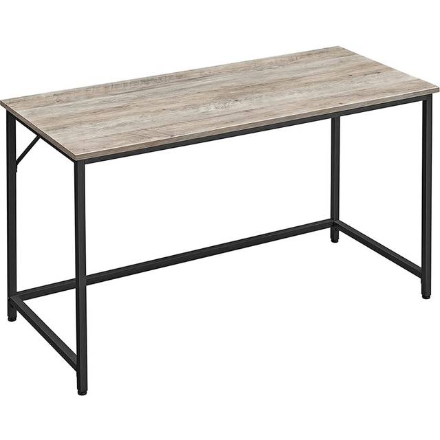 Vasagle Skrivbord, Datorbord, Tunt kontorsbord, 140 x 60 x 75,7 cm, Arbetsrum, Hemmakontor, Kontor, Enkel montering, Stål, Industriell design, Greige-