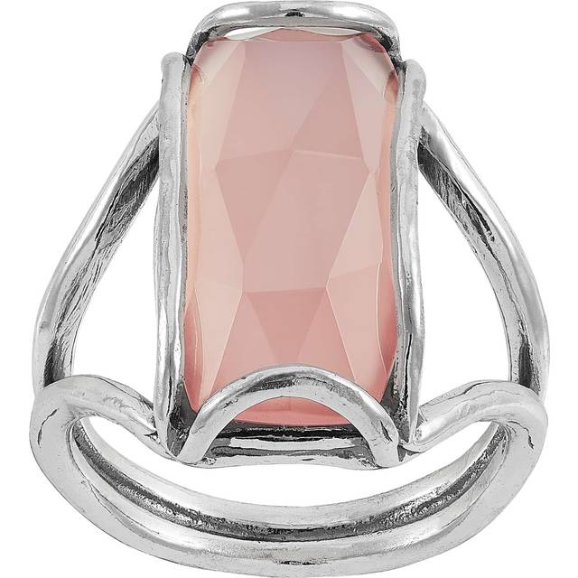 Silpada 'Inner Goddess' Sterling Silver Chalcedony Ring, Size 8 - Pink