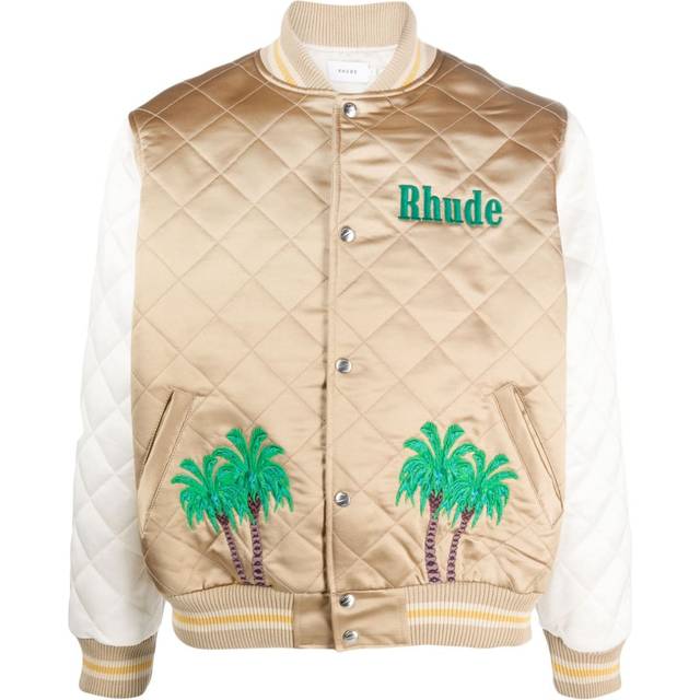 RHUDE - satin bomber jacket - men - Polyester/Elastane/Polyester/Polyester/TENCEL™ - M - Brown