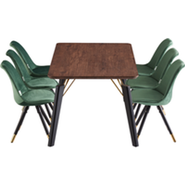 Sofia Cosmo LUX Dining Set with a Modern Table and Chairs Set of 6 - Green