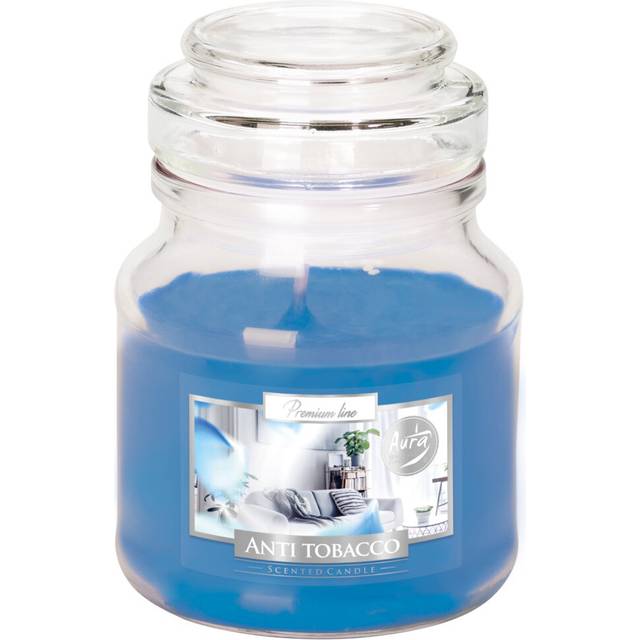 Cinnamon Scented Jar Candle - Blue (9.9cm H X 7cm W X 7cm D)