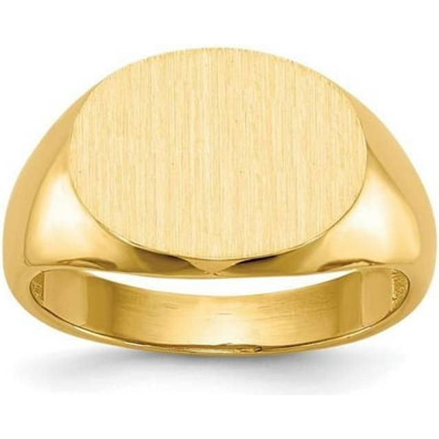14K Yellow Gold 12 x 16 mm Open Back Mens Signet Ring - Size 10