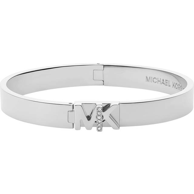 Michael Kors Stainless Steel MK Logo Bangle Bracelet for Women  Color: Silver (Model: MKJ7698040)