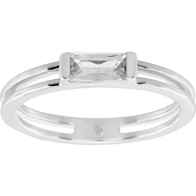 Silpada 'Baguette Stack' Cubic Zirconia Ring in Sterling Silver - White