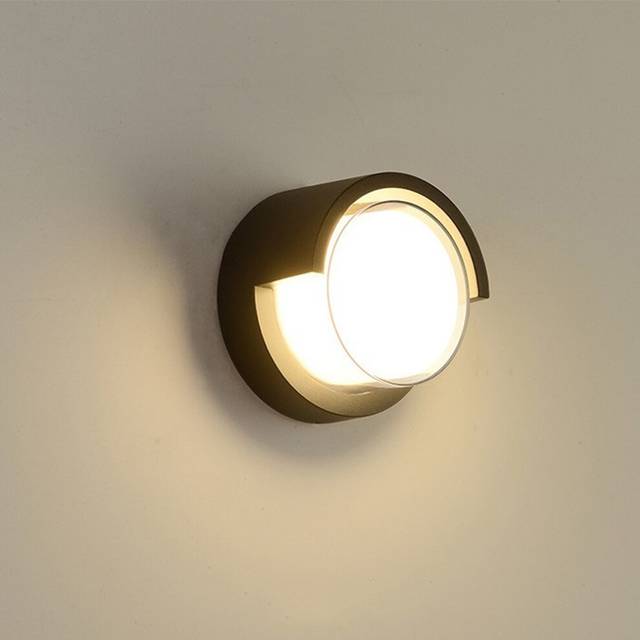 Modern Round Wall Light 3000K Led Simple Wall Lamp Indoor Wall Sconce for Hotel Porch Courtyard Matte Black - (Warm White)