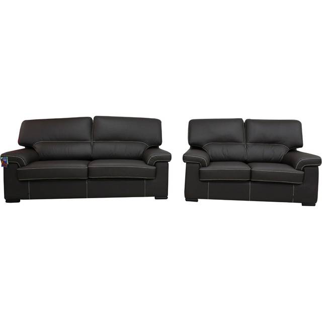 Patrick Handmade Contemporary 3+2 Sofa Suite Italian Chocolate Brown Real Leather - Suite Offers
