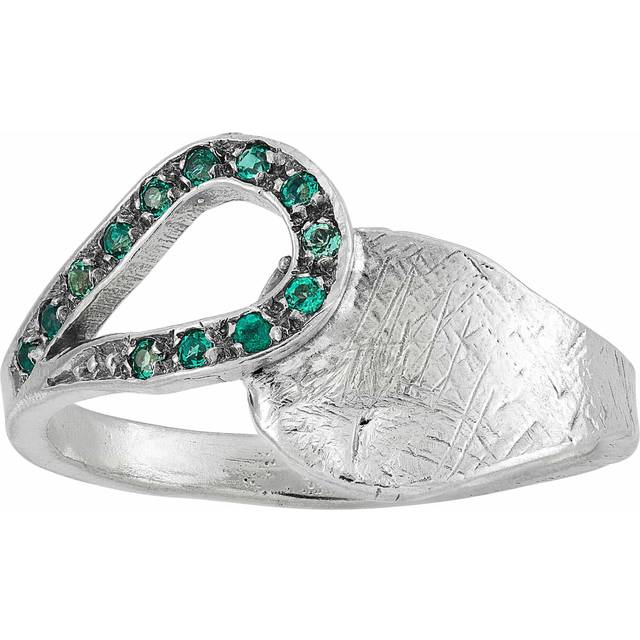 Silpada 'Contrasting Looks' Sterling Silver Lab-Created Emerald Ring, Size 9 - Green