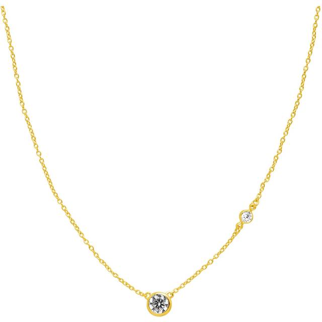 Silpada 'Marvel' Cubic Zirconia Necklace in Gold-Plated Silver, 16" + 2" - White