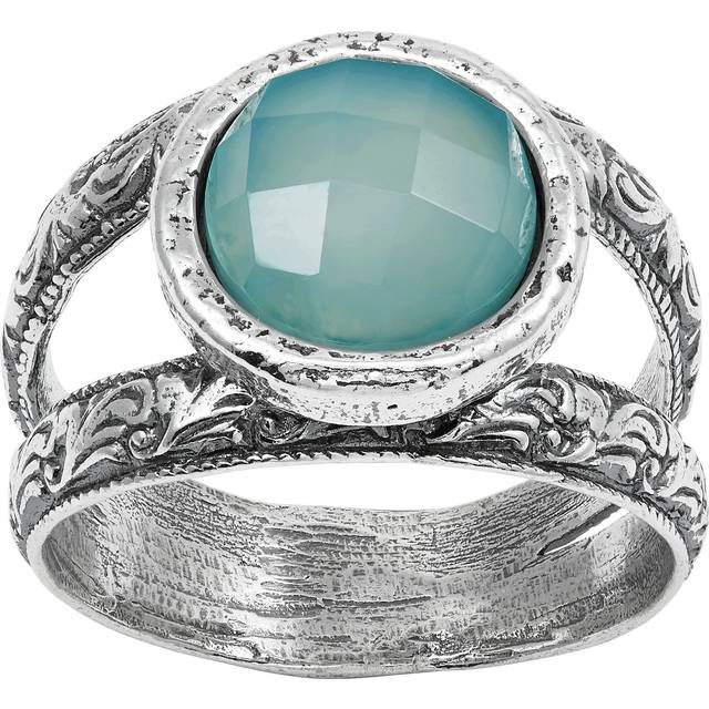 Silpada 'Double Happiness' Chalcedony Ring In Sterling Silver, Size 6 - Blue