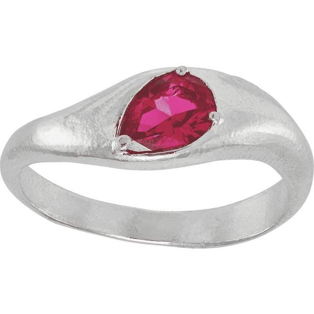 Silpada 'Shimmering' Lab Created Ruby Ring In Sterling Silver, Size 5 - Red