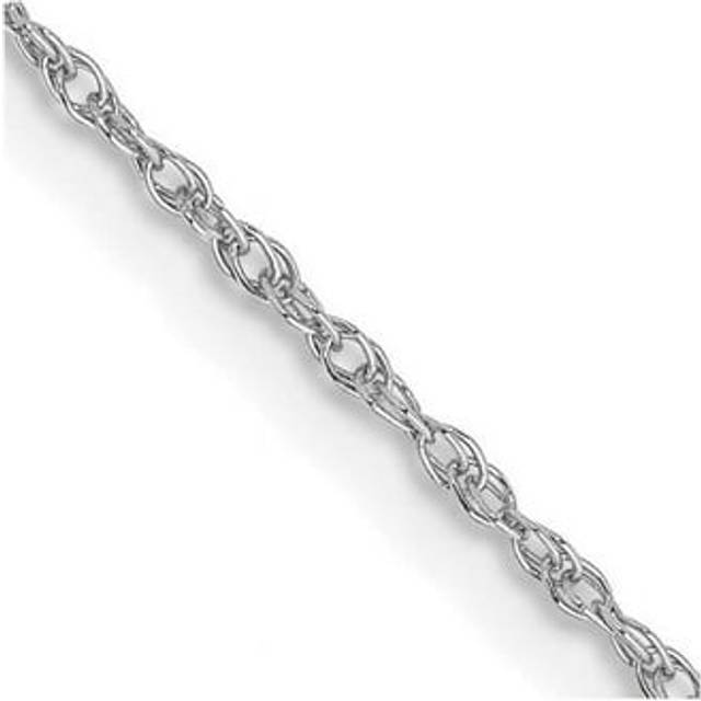 14k white gold 0.80mm lightweight baby rope chain w/ spring ring clasp 14" - 24"