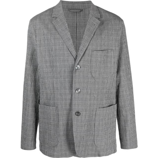 ASPESI - plaid-pattern single-breasted blazer - men - Elastane/Cotton/Polyester - XL - Grey
